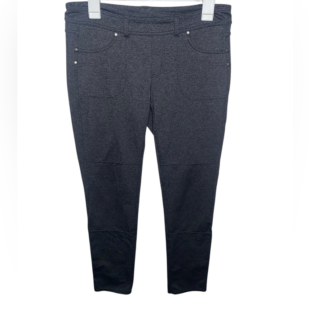 ATHLETA Straight Knit Pants in Charcoal Gray
